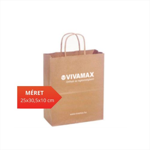 Vivamax sodrott füles papírtáska (26x35x12cm, 25db/csomag)